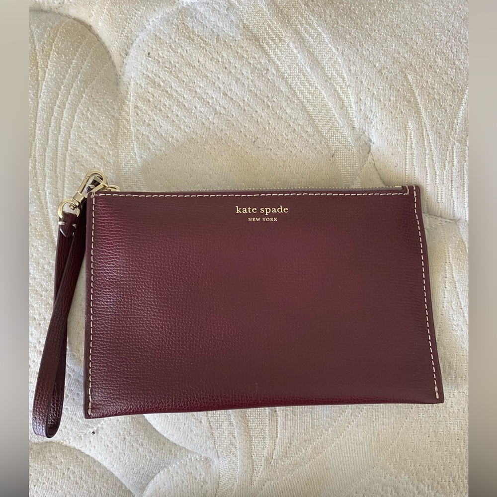 Kate Spade Dark Red Wristlet Clutch